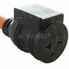 Ac Works 1.5FT 20A 4-Prong L14-20P Locking Plug to 6-15/20 Outlet with 20A Breaker L1420CB620